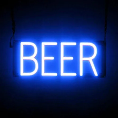 Miniatura 52 de SpellBrite Letrero de cerveza y vino Letrero de cerveza y vino neón, luz LED verde 22.0 x 15.0 pulgadas