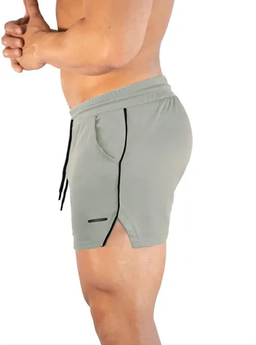 Miniatura 2 de TEZO Pantalones cortos de entrenamiento para hombre, 5 pulgadas, para gimnasio, atletismo, correr, entrenamiento, de secado rápido, pantalones