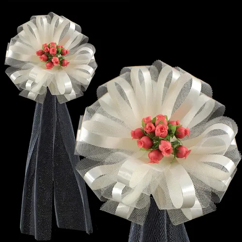 Miniatura 5 de GiftWrap Etc. Rosas artificiales de seda coral – 12 mini ramos de 12 capullos de rosa, 144 capullos de rosa en total, boda, recepción, aniversario