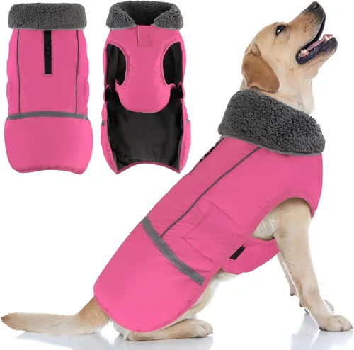 Miniatura 21 de Doglay Abrigo para Perro, Chaqueta Impermeable para Perro Abrigo de Invierno para Mascotas para Clima Frío con Cuello Peludo Grueso, Chaqueta