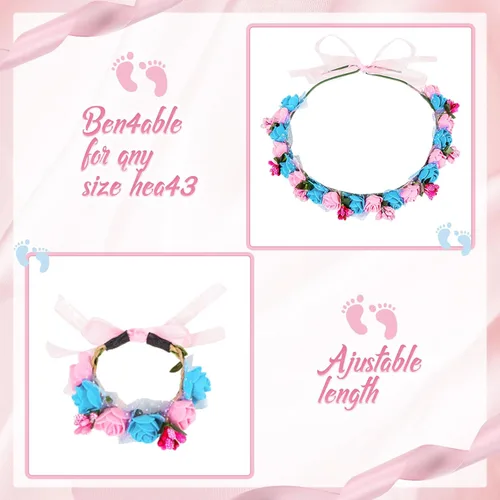 Miniatura 5 de Riceshoot Conjunto de fajín y ramillete de flores de maternidad para niño o niña, decoraciones de revelación de género, para mamá, para ser papá