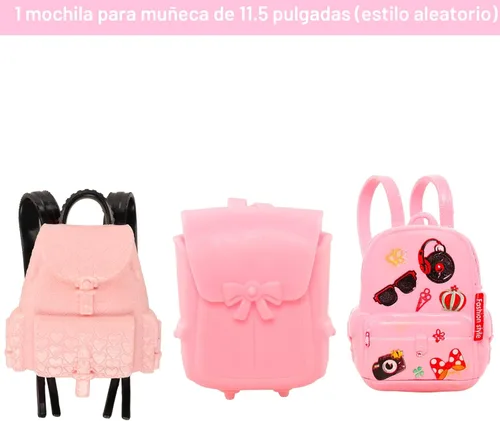 Miniatura 4 de ENOCHT 19 piezas de muñeca niña accesorios escolares mochila mini lámpara de escritorio portátil mini globo gafas y auriculares para muñeca de 11.5