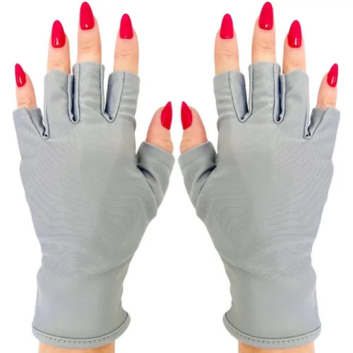 Miniatura 60 de ManiGlovz - Guantes de uñas originales con protección UPF 50+ UV Guantes de manicura de gel y guantes anti UV sin dedos para mujeres Se pueden