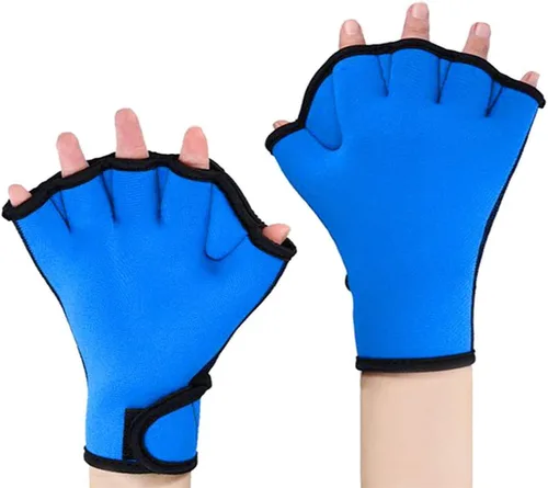 Miniatura 2 de MEKOTSK 1 par de guantes de entrenamiento de natación para ayudar a la resistencia de la parte superior del cuerpo, guantes de natación Aqua Fit