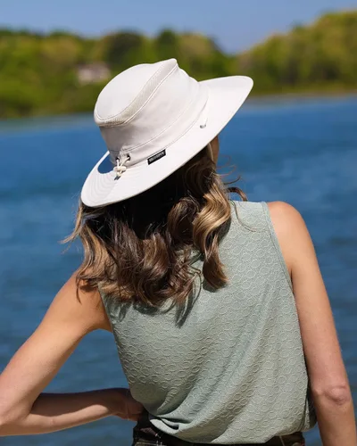 Miniatura 8 de Sombrero de ala ancha Cimarron Safari para mujeres y hombres – UPF 50+ sombrero de pesca al aire libre sombrero de protección solar