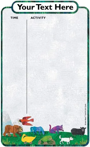 Oliver's Label - Calcomanía de pared laminada de borrado en seco, 17.45 x 11 pulgadas, planificador diario personalizado para niños, pizarra blanca