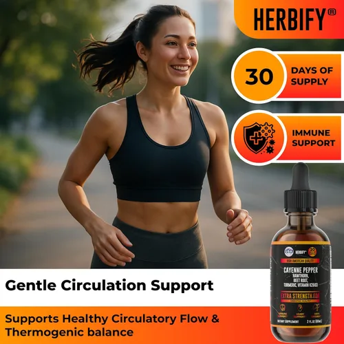 Miniatura 4 de HERBIFY Paquete - Gotas de melena de león y pimienta de cayena - Suplemento para la memoria, la concentración y la claridad y el apoyo inmunológico