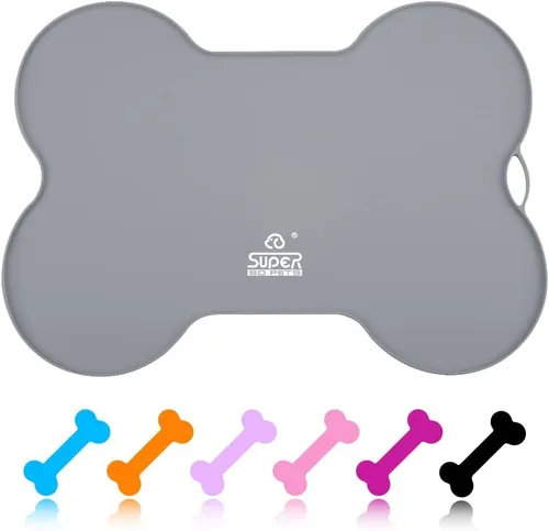 Miniatura 7 de Super Design Tapete de comida para perros, tapete para comida y agua, de silicona, antiderrames, tapete para alimentación de gatos, mantel