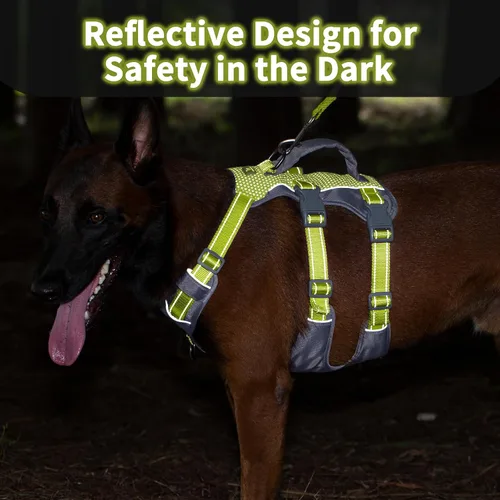 Miniatura 3 de Huntboo Arnés reflectante para perro con asa, a prueba de escape, antideslizante, transpirable, ligero, arnés de elevación ajustable para perros