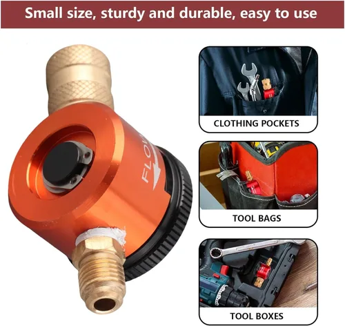 Miniatura 2 de Herramienta de purga de nitrógeno con dial rápido de 3 puntos, funcionamiento suave, constante, para regulador de nitrógeno HVAC, presión de 50 PSI