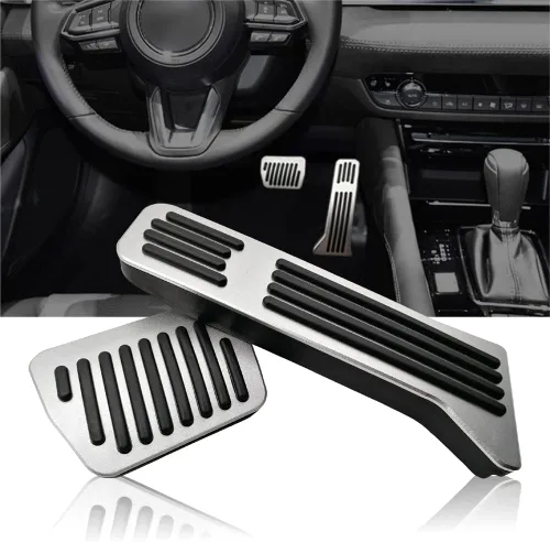 Kit de almohadillas de pedal de rendimiento antideslizante compatible con Mazda 2 3 6 CX3 CX5 CX9, cubiertas de pedal de freno y acelerador de gas