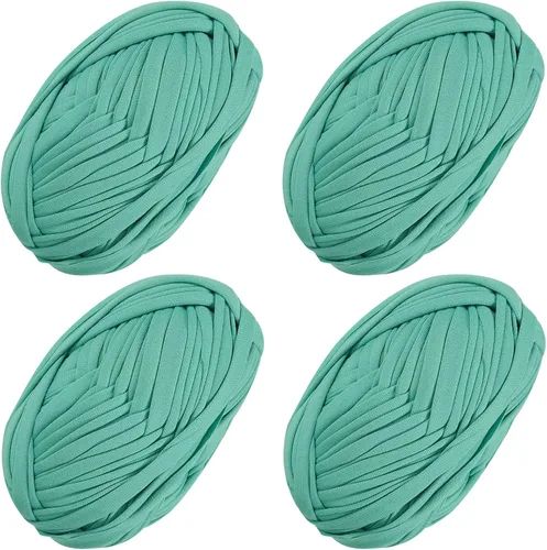 Miniatura 46 de 2 piezas de tela elástica para camisetas, hilo de crochet para tejer DIY, hilo de punto grueso tipo espagueti para proyectos de bolsos, mantas