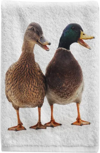 Miniatura 7 de Toallas de mano 100% algodón con patos salvajes blancos para decoración de baño, toallas de lavado suaves y absorbentes para cabello de cuerpo