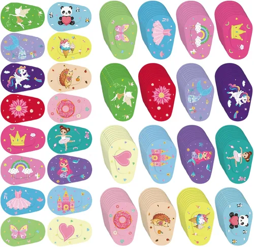 Timgle 160 parches adhesivos para ojos para niños y niñas, 16 estilos, parches para ojos de niños pequeños, a granel, sin látex, bloqueo de luz,