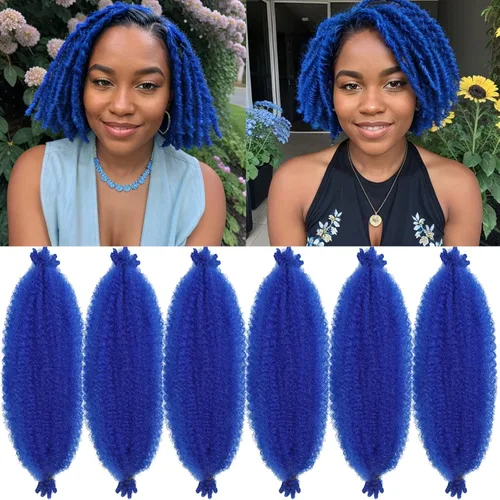 Miniatura 11 de Marley Twist - Cabello trenzado marrón Spring Twist de 18 pulgadas, cabello Marley para rastas suaves de imitación mariposa, cabello trenzado rizado