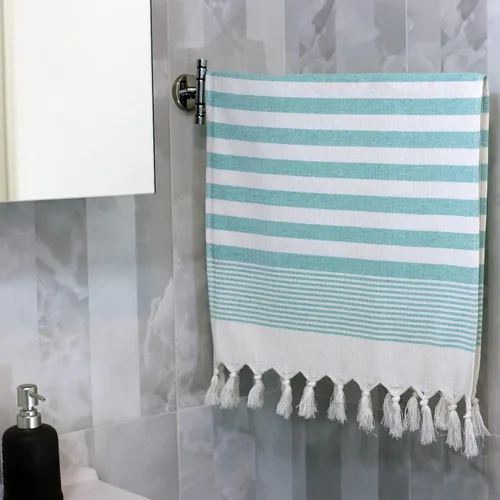 Miniatura 4 de Clotho Paquete de 4 toallas de mano turcas para baño y cocina, 100% algodón de 16 x 38 pulgadas, juego de 4 toallas decorativas, de secado rápido
