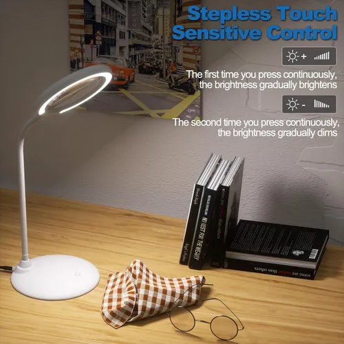 Miniatura 6 de Lupa con luz y soporte, lámpara de aumento 5X, lupa de escritorio manos libres, lupa de escritorio con luz para personas mayores, baja visión