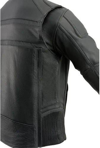 Miniatura 6 de Milwaukee Leather ML2083 - Chaqueta de cuero reflectante con ventilación para hombre