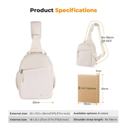 Miniatura 6 de K & F CONCEPT Bolso pequeño para cámara para fotógrafo, bolsa de hombro cruzada para cámara DSLR/SLR/sin espejo, estuche compacto para cámara