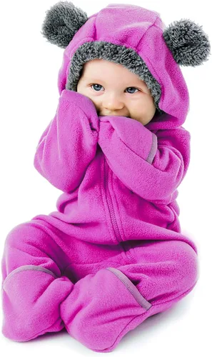 Miniatura 61 de Enterizo de vellón para bebé, rómper de una sola pieza con capucha para niños, ropa para exteriores, chaqueta infantil