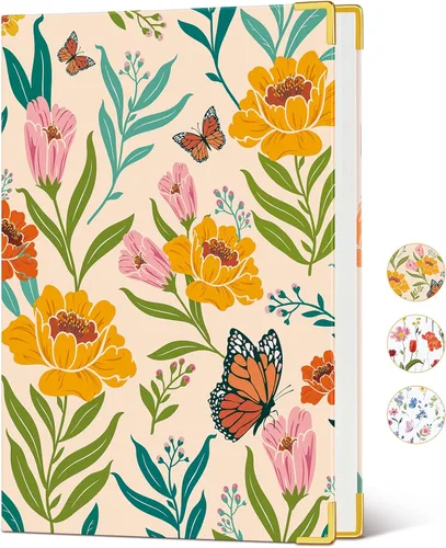 Miniatura 11 de Cuaderno de diario con líneas para mujeres, A5 de tapa dura de cuero rosa para escribir, 200 páginas, diario de viaje diario, cuaderno grueso