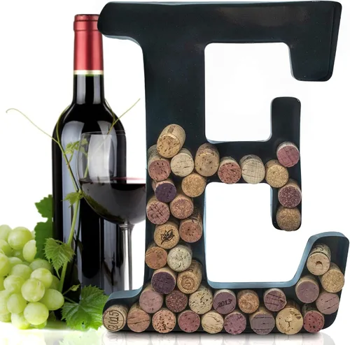 Miniatura 13 de Made Easy Kit Letra de metal para corchos de vino, monograma para atesorar recuerdos y soporte con kit de montaje en pared gratuito A-Z