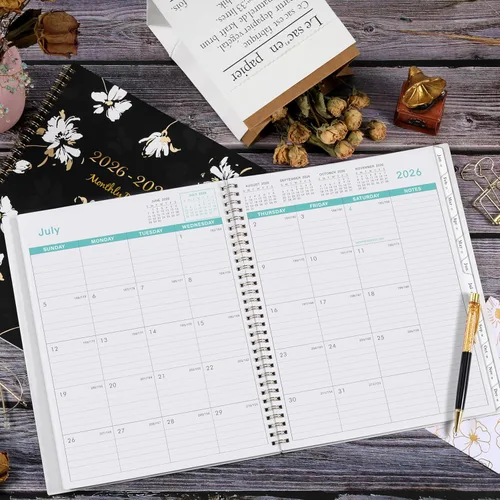 Miniatura 7 de Agenda mensual 2026 – Agenda 2026 de enero de 2026 a diciembre de 2026, calendario mensual con pestañas, bolsillo interior, 8.5 x 11 pulgadas