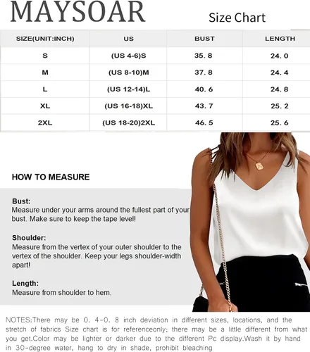 Miniatura 6 de Maysoar 2 Pcs Womens Silk Satin Tank Tops V Neck Camisole Flowy Tank Top Blouses