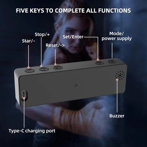 Miniatura 7 de Mini reloj portátil con temporizador de gimnasio, pantalla digital LED grande, imán potente, batería potente, cuenta arriba/abajo, cronómetro