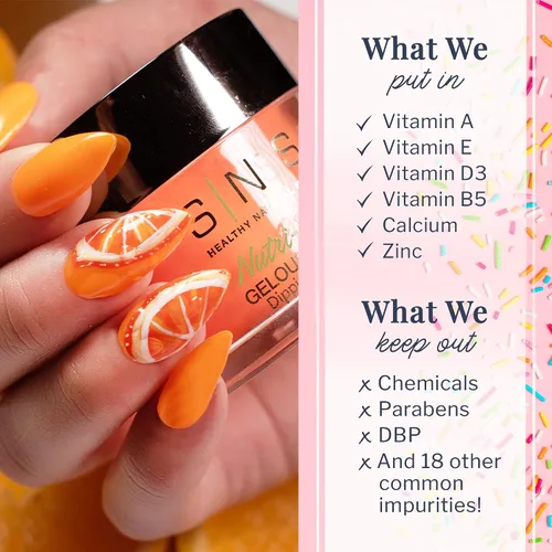 Miniatura 5 de SNS - Polvo de inmersión de uñas, polvo de inmersión de color, caramelo Hard Rock (naranja), CS051, color de uñas de larga duración dura 14 días
