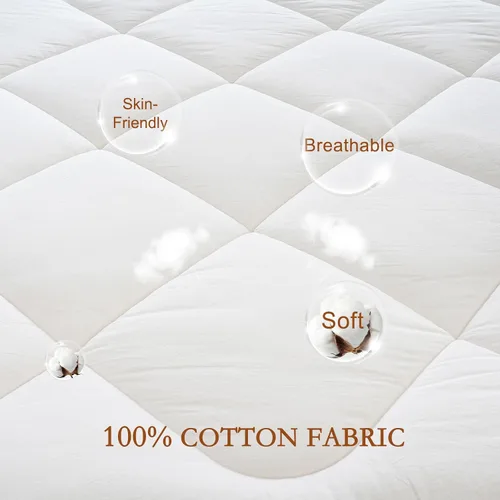 Miniatura 4 de YOUR MOON Funda para colchón de lana natural Queen – 450GSM Lana australiana orgánica, cubrecolchón acolchado con bolsillo de 40.64 cm de Blanco