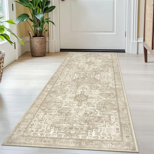Miniatura 160 de SIILOOM Alfombra lavable de 2 x 3 pies, alfombra suave color taupe ceniza para entrada, tapete antideslizante para puerta de interior, tapete