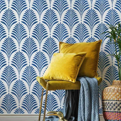 Miniatura 2 de Cutting Edge Stencils Deco Palm Wall Stencil - Diseños modernos para pintar paredes y suelos, plantilla de pared reutilizable