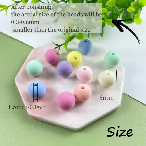 Miniatura 2 de Jmassyang 800 cuentas redondas de plástico pastel acrílicas de color caramelo de 0.236 pulgadas (0.236 in), mezcla de colores caramelo, cuentas