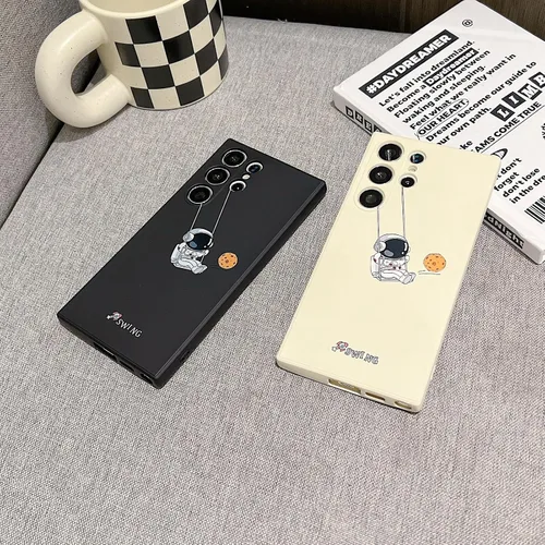 Miniatura 24 de Yonds Queen para Samsung Galaxy S21 Funda Linda, Diseño de Astronauta de Dibujos Animados, Espacio, Luna, Cohete, Elegante Cubierta Amortiguadora