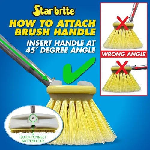 Miniatura 4 de STAR BRITE Cepillo de lavado medio premium de 8" con cabezal de cepillo W/parachoques - Conexiones duales que se ajustan a los postes roscados Azul