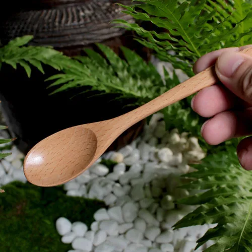 Miniatura 2 de Cuchara de café de madera de 6 pulgadas, cuchara de madera de haya natural, cuchara de postre para té de tarde, cuchara de té, agitadores de madera