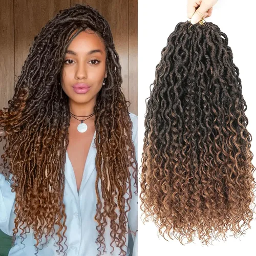 Miniatura 10 de Goddess Locs - Cabello de ganchillo de 12 pulgadas, 7 paquetes de rastas cortas de pelo sintético de ganchillo suave, trenzas de ganchillo