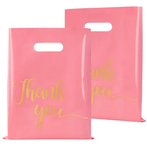 Miniatura 13 de Paquete de 100 Bolsas de Compras Negras de Agradecimiento para Pequeñas Empresas - 9"x12" Extra Gruesas 2.36 Mil Bolsas de Agradecimiento de Negro