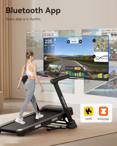 Miniatura 8 de Renestar Cintas de correr para el hogar, caminadora con inclinación automática, cintas de correr plegables para correr y caminar, capacidad
