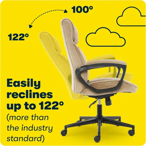 Miniatura 10 de Serta® Hannah Silla ejecutiva para oficina en casa, ergonómica de respaldo medio con soporte lumbar, cojín de asiento firme, almohadas corporales