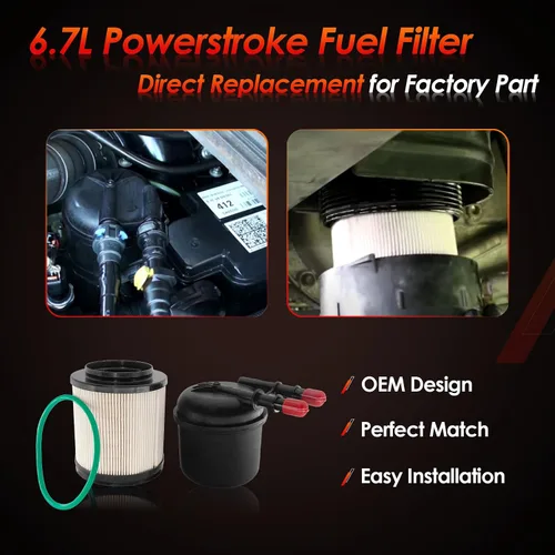 Miniatura 4 de Separador de agua con filtro de combustible diésel de 6.7 Power-stroke │Reemplazo para motores diésel Ford F250 F350 F450 F550 Super Duty V8