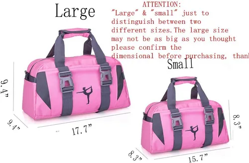 Miniatura 2 de Bolso deportivo de danza pequeñogrande para mujeres y adolescentes, para gimnasio, yoga, para pasar la noche, fin de semana, etc., Rosa, L