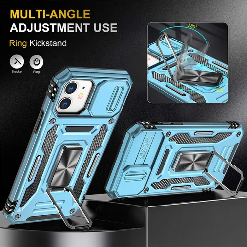 Miniatura 62 de Funda para iPhone 13 Pro con funda para cámara, con soporte de anillo para soporte, con función de montaje magnético para automóvil, para iPhone 13