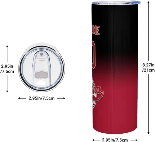 Miniatura 3 de Vaso personalizado de acero inoxidable, taza de viaje personalizada con aislamiento al vacío de béisbol, añade tu número de nombre, regalo