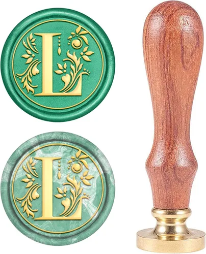 Miniatura 23 de Sello de cera inicial S CRASPIRE, sello de cera de letra alfabética vintage, sello de cera medieval de hojas de olivo clásico de 25 mm, cabeza