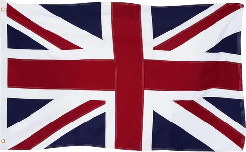 Miniatura 9 de TOPFLAGS Bandera británica de 3 x 5 pies, bandera bordada de doble cara del Reino Unido para exteriores, rayas cosidas de nailon resistente con 2