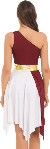Miniatura 22 de easyforever Vestido de baile sin mangas con bloques de color para mujer, alabanza litúrgica, ropa de baile lírico, vestido de bata de adoración