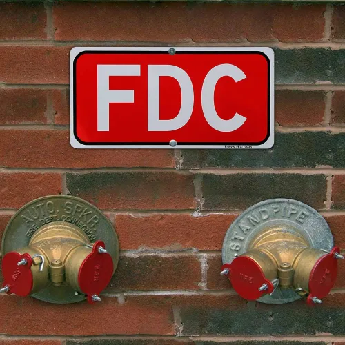 Miniatura 5 de Letrero FDC, letrero de conexión del departamento de bomberos, 12 x 6 pulgadas, aluminio libre de óxido 040, reflectante, con protección UV