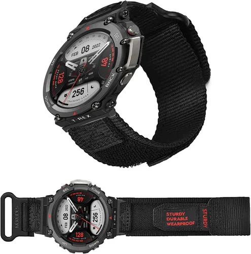 Miniatura 2 de Lamshaw Compatible con Amazfit T-Rex 2 bandas, correa deportiva de nailon resistente con diseño de bucle tejido compatible con Amazfit T-Rex 2 Smart